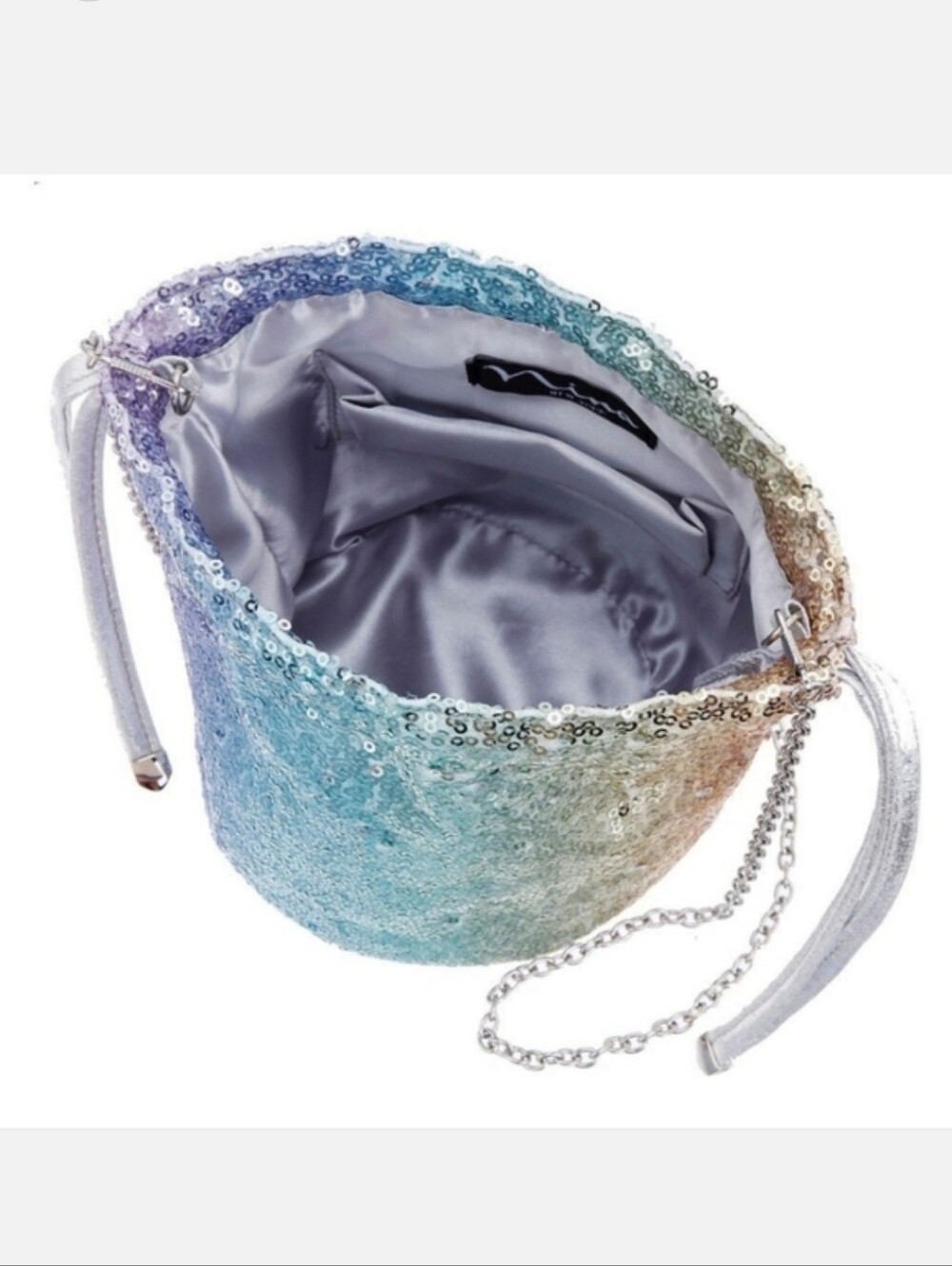 Sequin Rainbow Ombre Mini Drawstring Bag Touch of Nina $19 NWT
